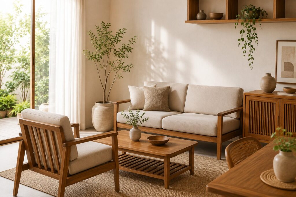 Furniture jati Jepara untuk rumah dengan desain minimalis modern