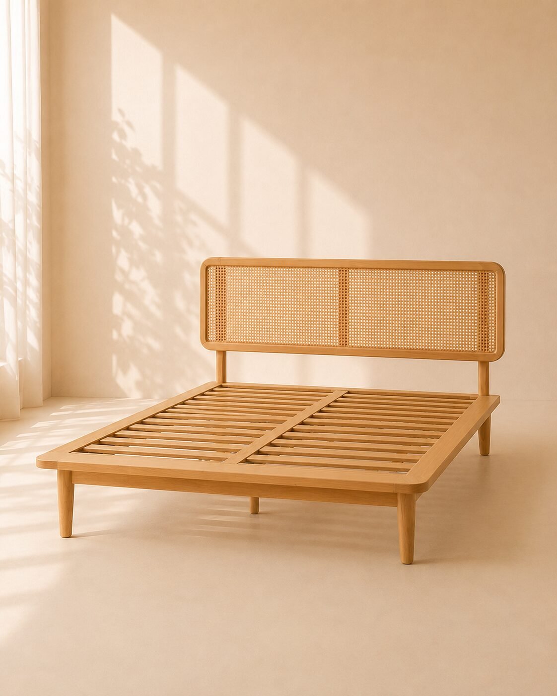 Kyra Bed – Tempat Tidur Kayu Jati Rotan Minimalis — foto 2