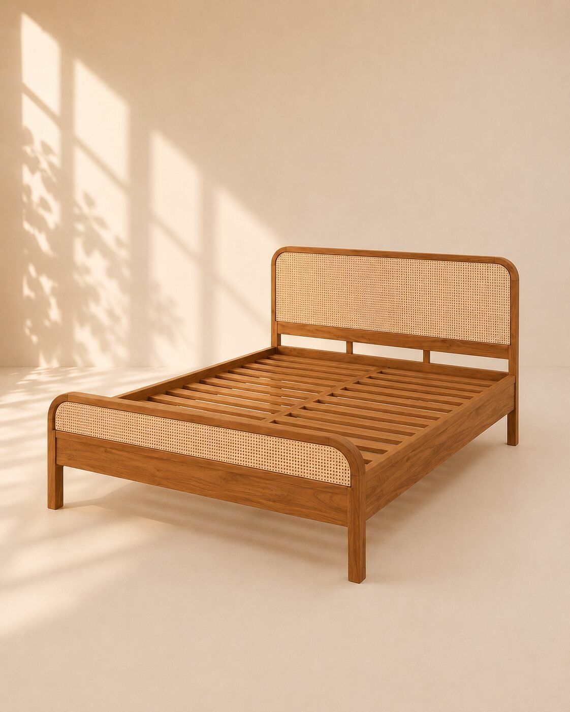 Oriva Bed – Tempat Tidur Kayu Jati Rotan Minimalis — foto 2