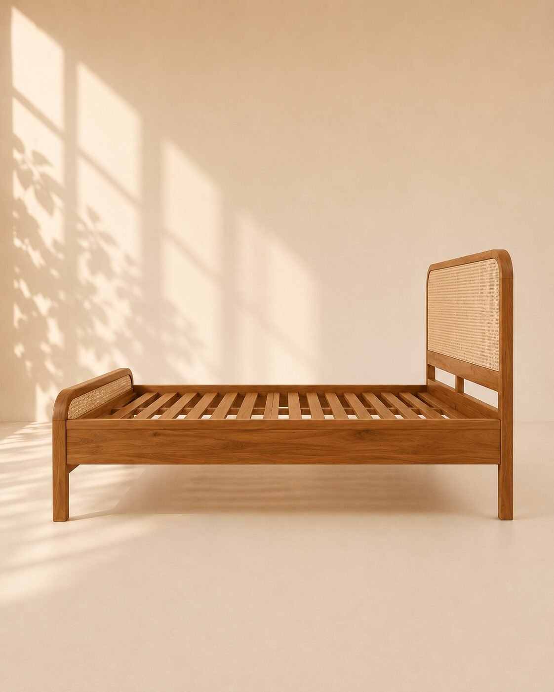 Oriva Bed – Tempat Tidur Kayu Jati Rotan Minimalis — foto 3