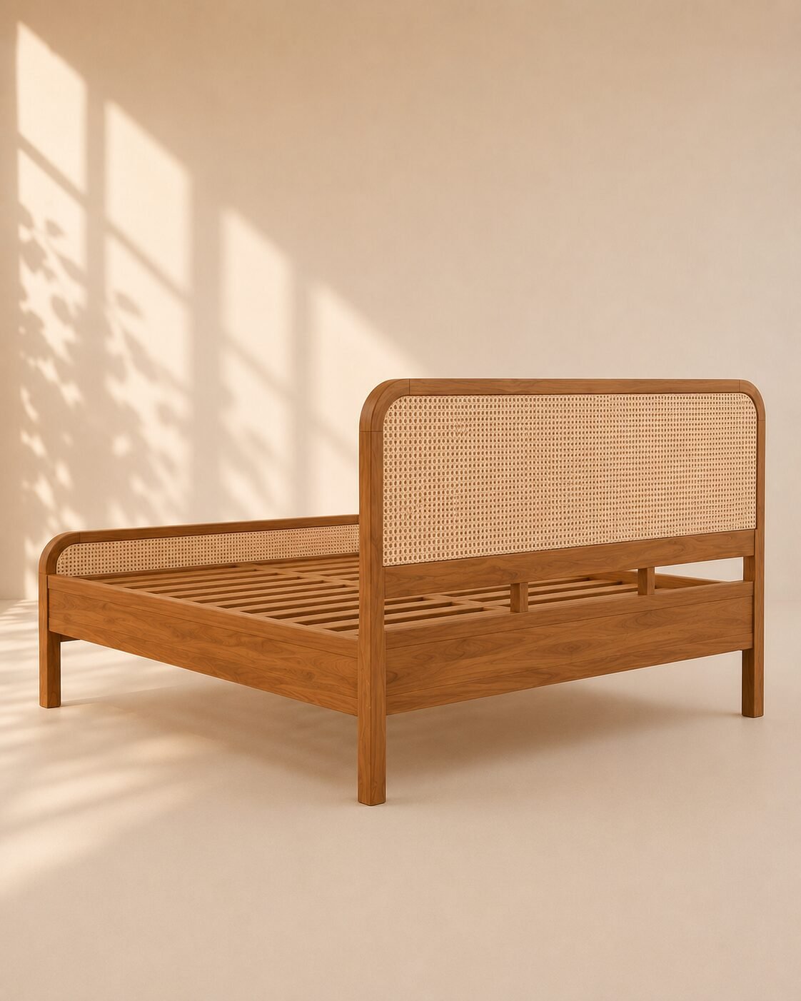 Oriva Bed – Tempat Tidur Kayu Jati Rotan Minimalis — foto 4