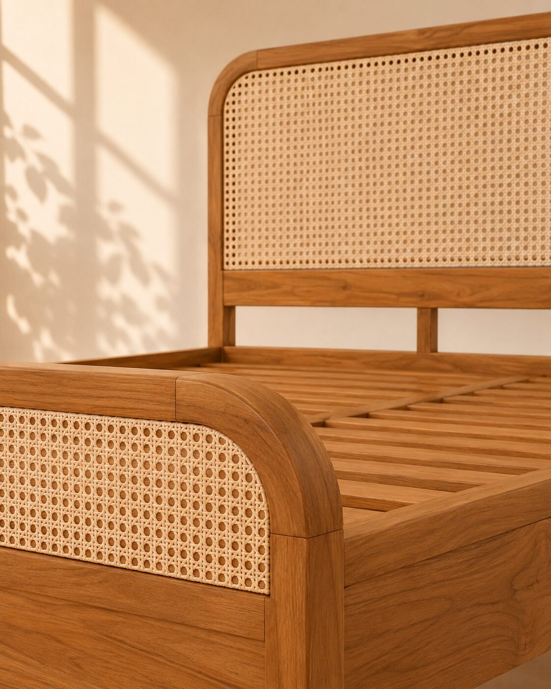 Oriva Bed – Tempat Tidur Kayu Jati Rotan Minimalis — foto 5