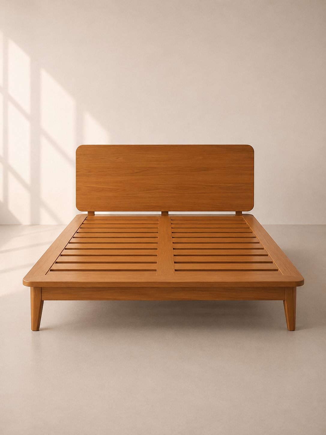Alden Bed – Tempat Tidur Kayu Jati Minimalis dengan Headboard — foto 1