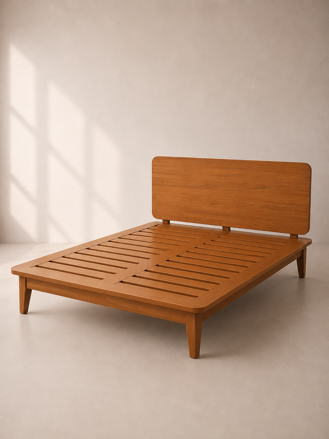 Alden Bed – Tempat Tidur Kayu Jati Minimalis dengan Headboard — foto 2