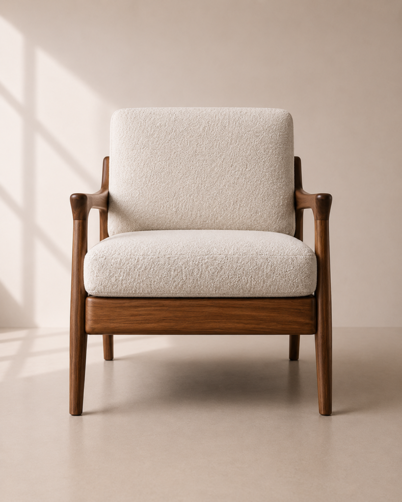 Arlo Lounge Chair – Kursi Lounge Kayu Jati Minimalis