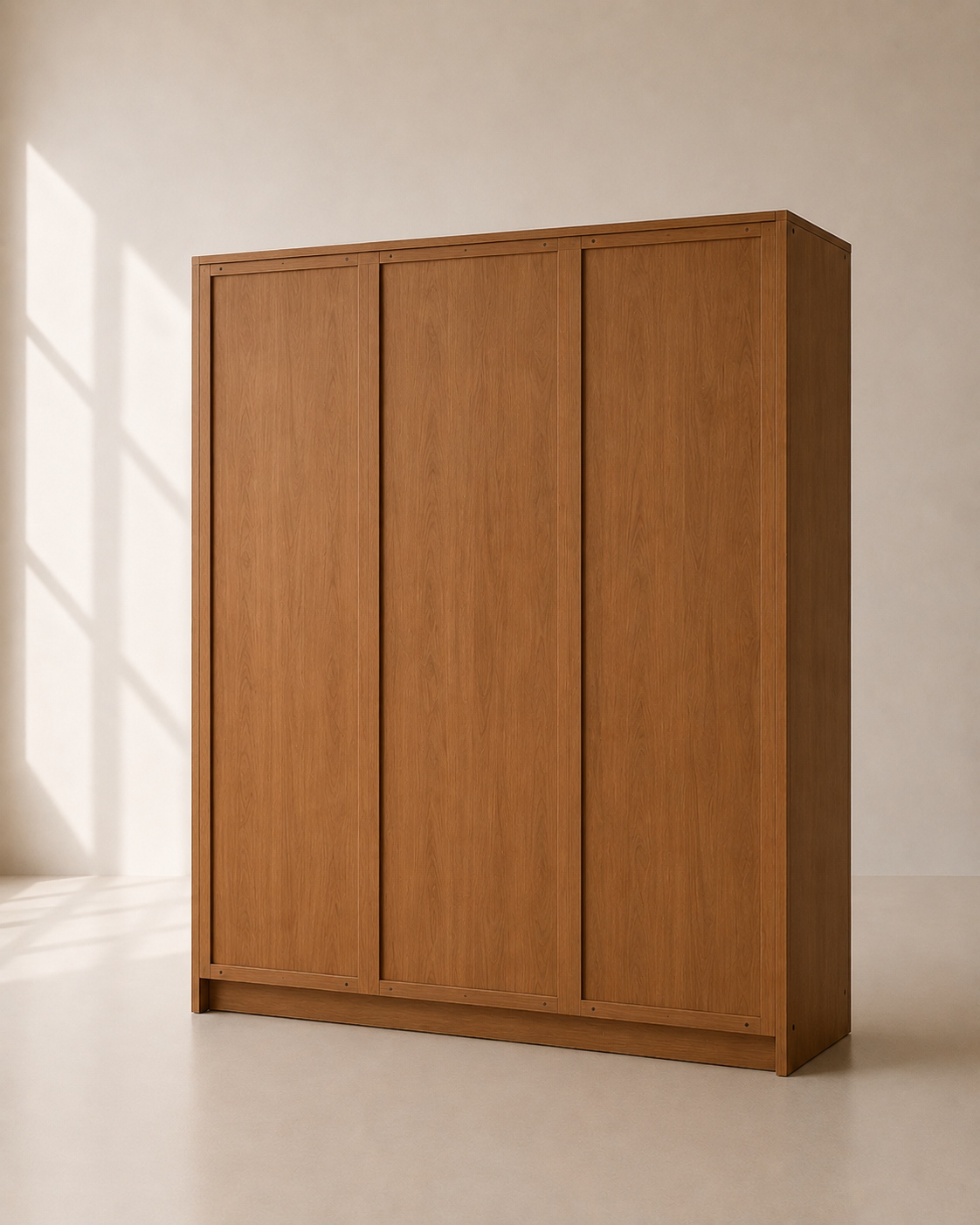 Elara Wardrobe – Lemari Pakaian Kayu Jati 4 Pintu Minimalis — foto 3