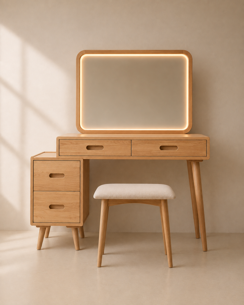 Halo Dressing Table – Meja Rias Kayu Jati Minimalis
