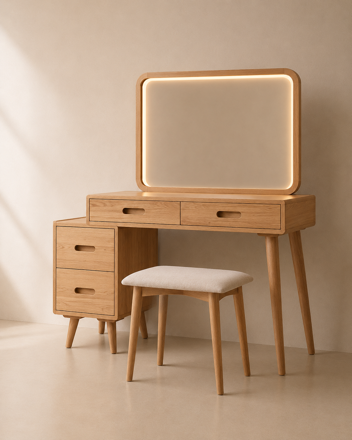 Halo Dressing Table – Meja Rias Kayu Jati Minimalis — foto 2