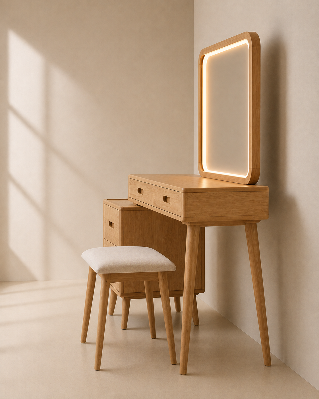 Halo Dressing Table – Meja Rias Kayu Jati Minimalis — foto 3