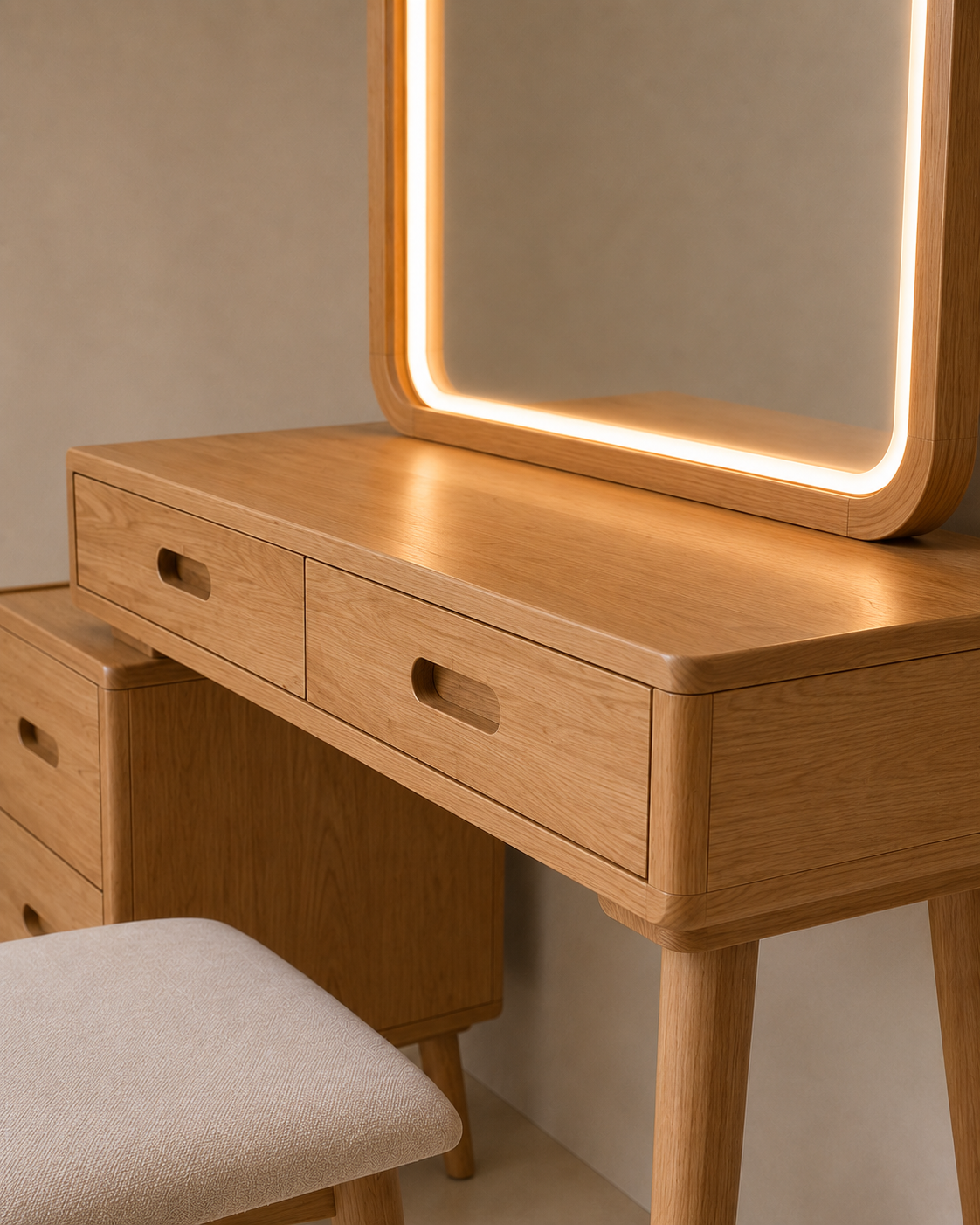 Halo Dressing Table – Meja Rias Kayu Jati Minimalis — foto 4