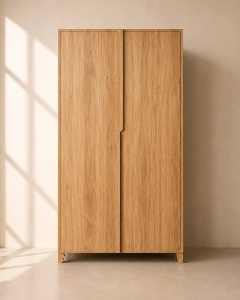 Elvaro Wardrobe – Lemari Pakaian Kayu Jati Minimalis