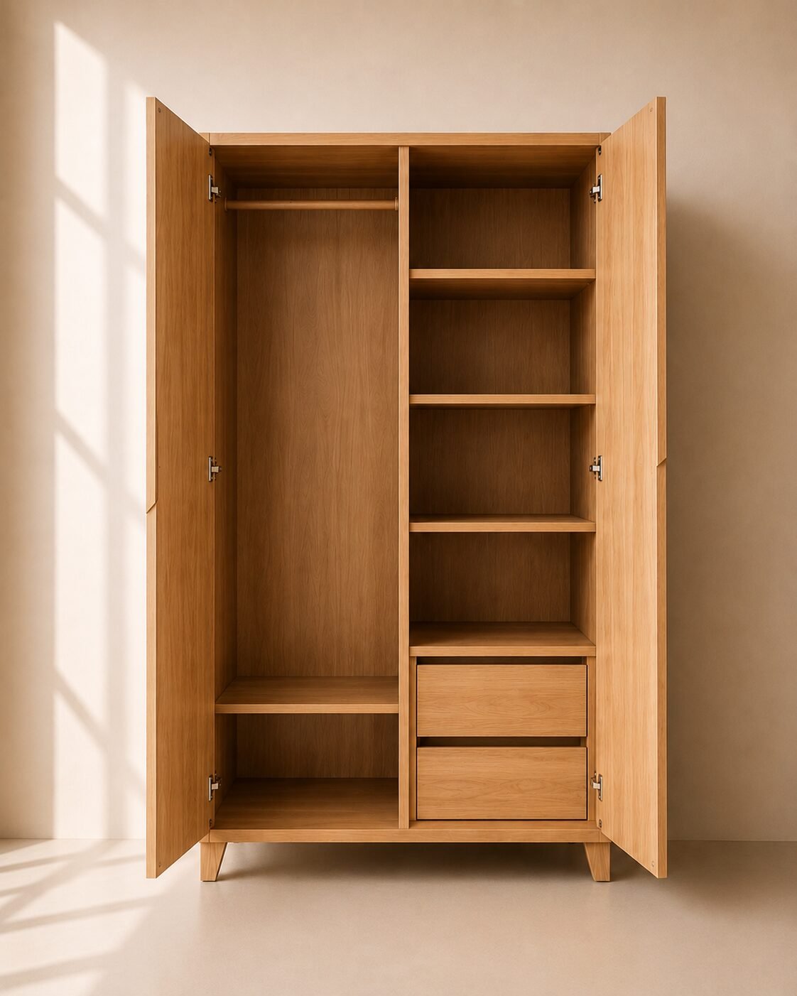 Elvaro Wardrobe – Lemari Pakaian Kayu Jati Minimalis — foto 2