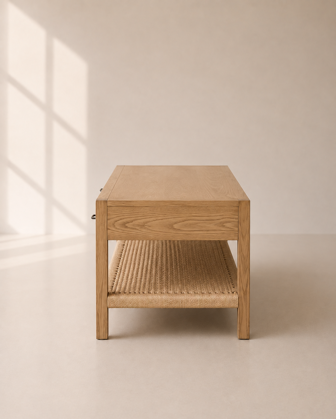 Milo Coffee Table – Meja Kopi Kayu Jati Minimalis Anyaman — foto 3