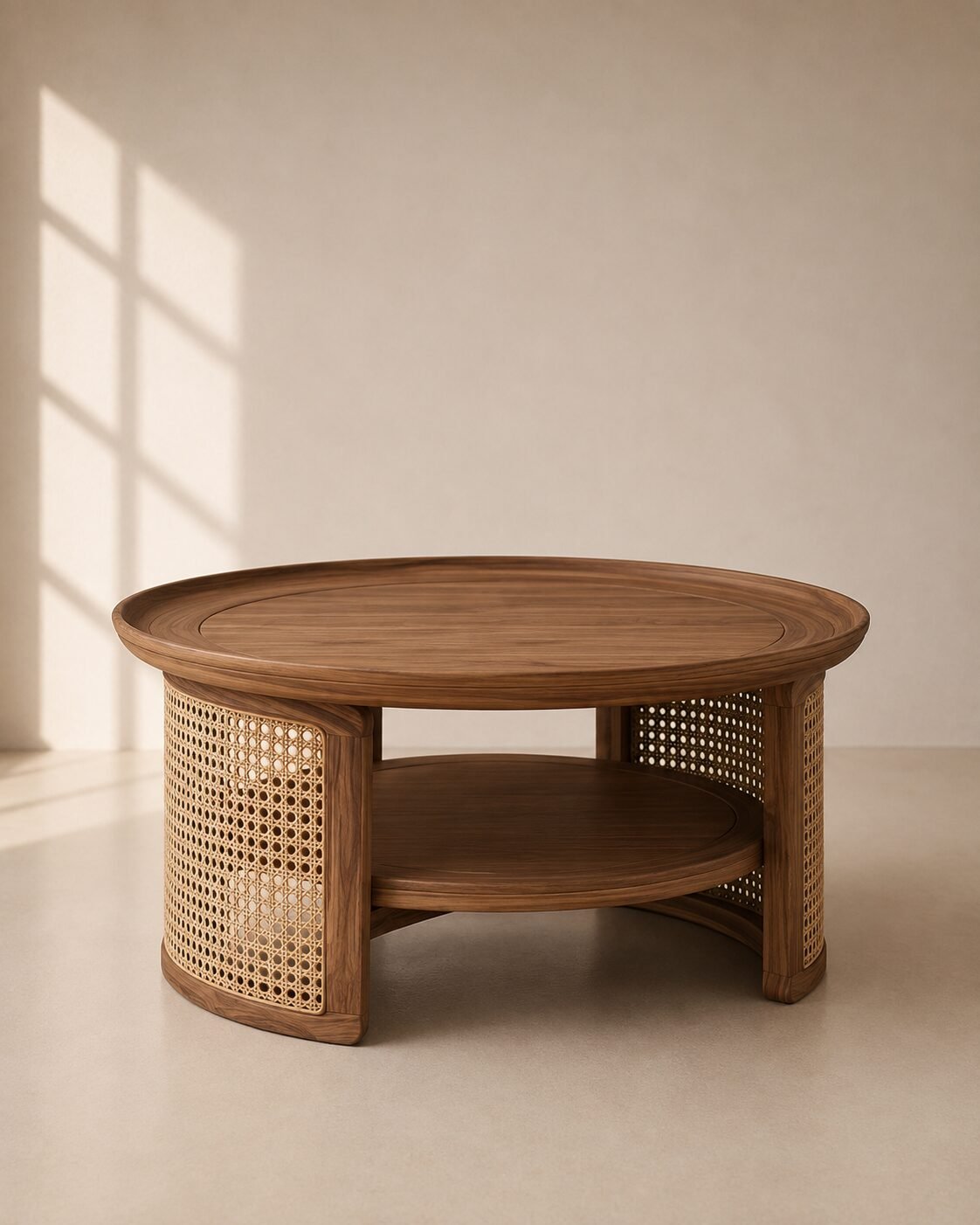 Rava Coffee Table – Meja Tamu Kayu Jati Rotan — foto 2