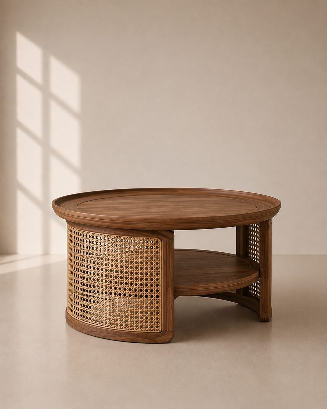 Rava Coffee Table – Meja Tamu Kayu Jati Rotan — foto 3