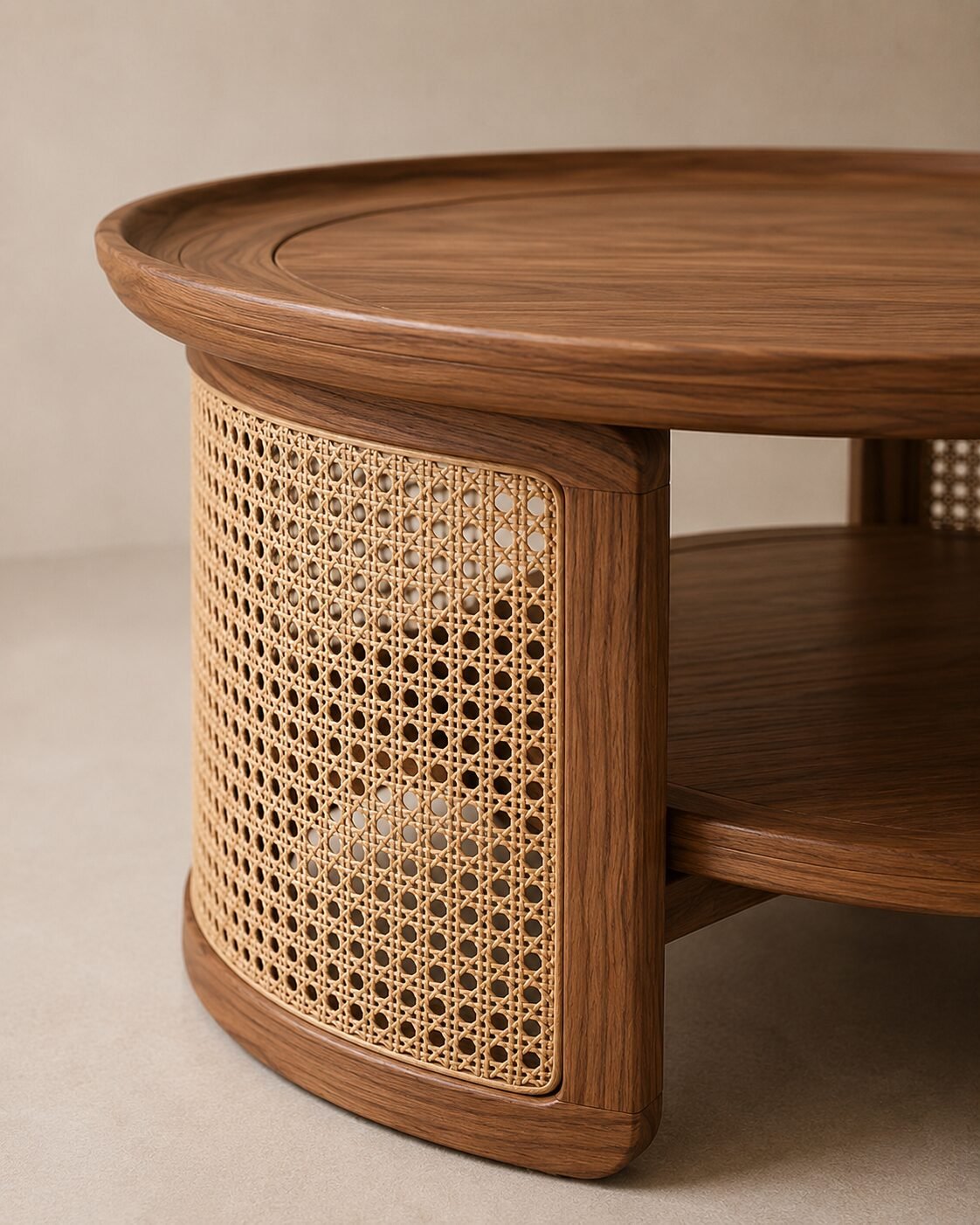 Rava Coffee Table – Meja Tamu Kayu Jati Rotan — foto 4