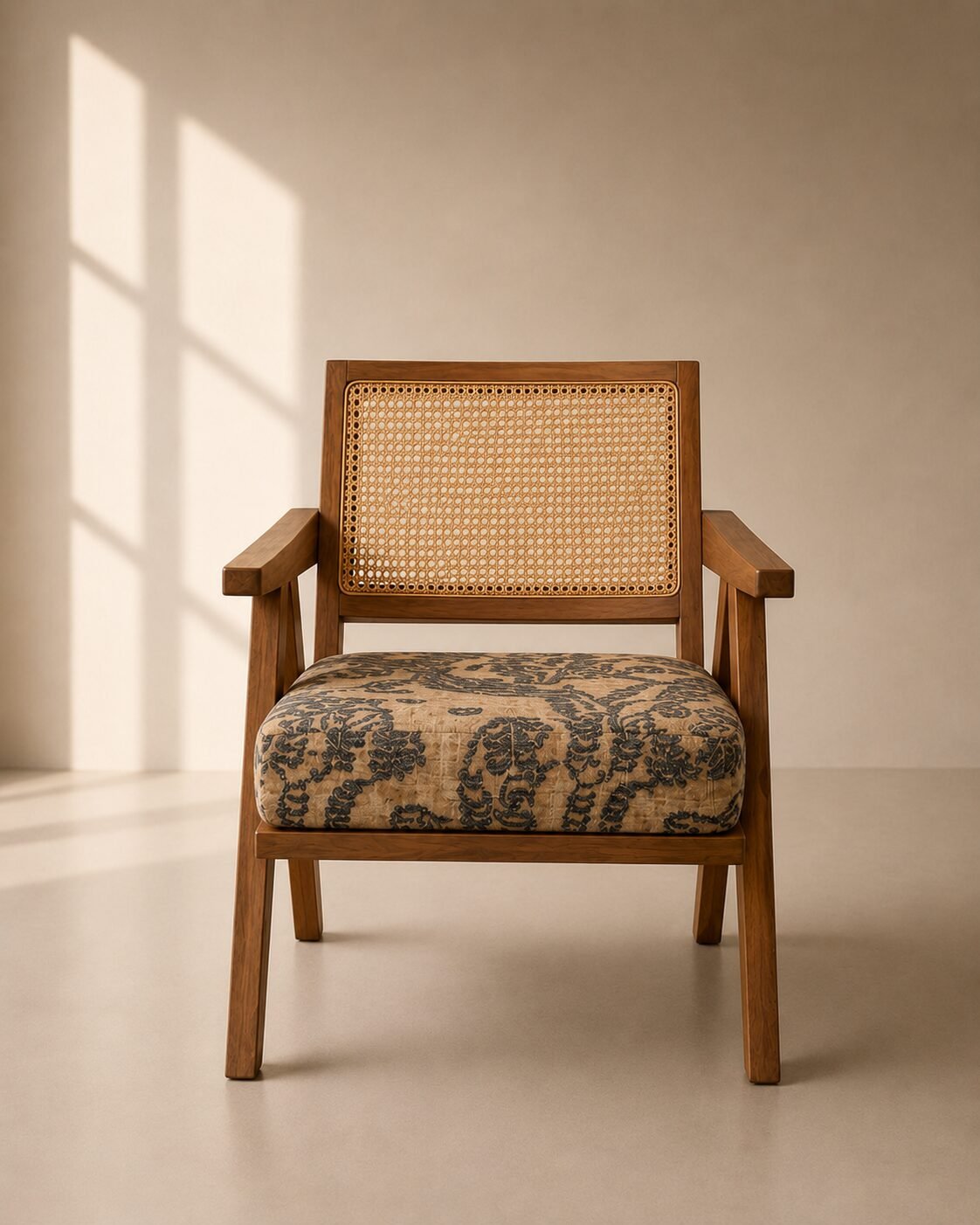 Ravena Lounge Chair – Kursi Santai Kayu Jati Rotan — foto 1