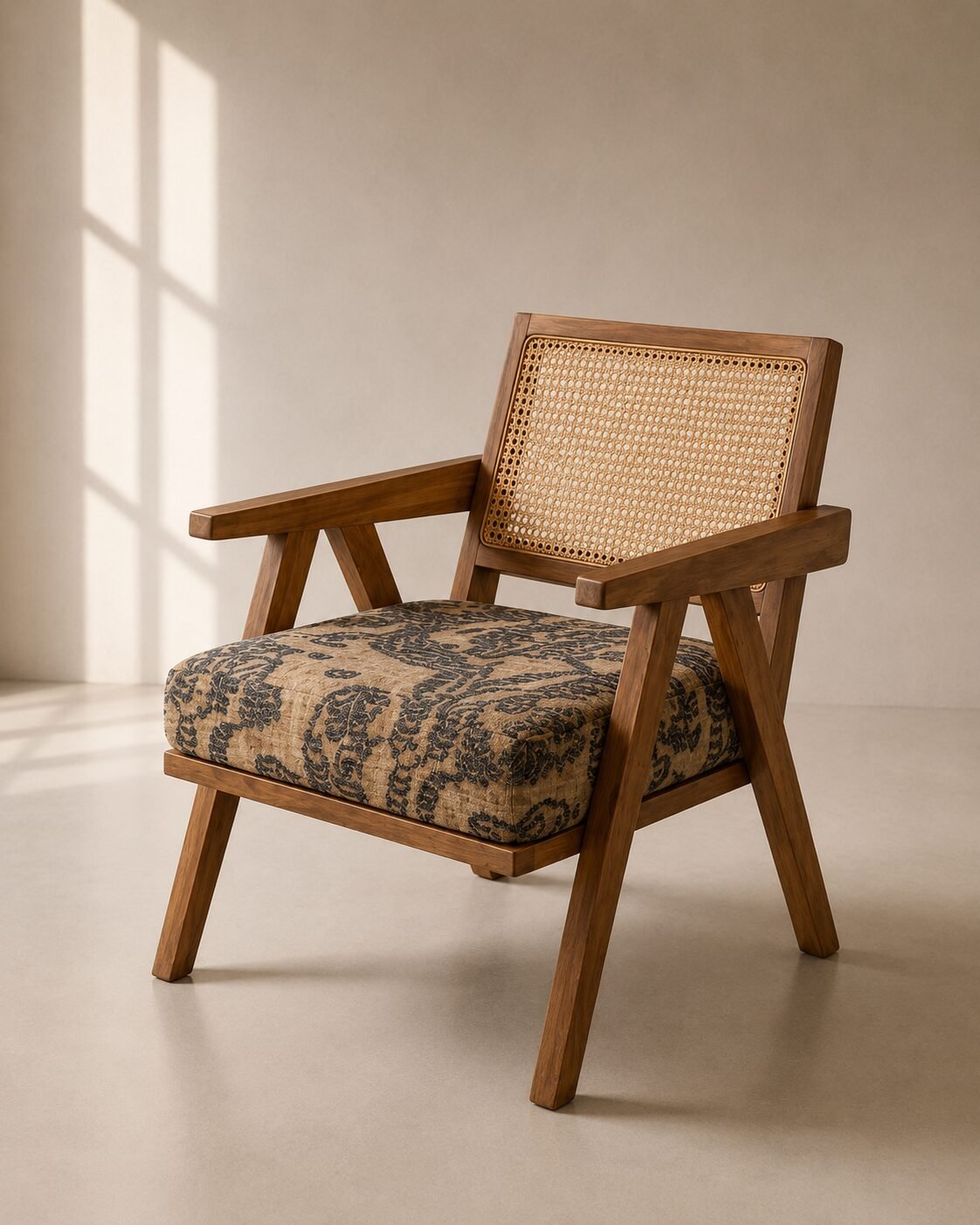 Ravena Lounge Chair – Kursi Santai Kayu Jati Rotan — foto 2