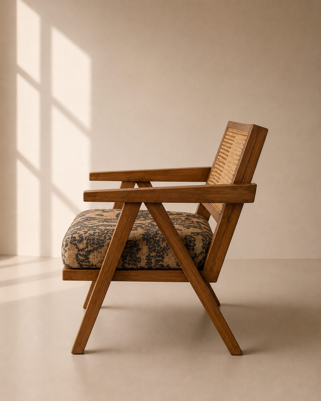 Ravena Lounge Chair – Kursi Santai Kayu Jati Rotan — foto 3