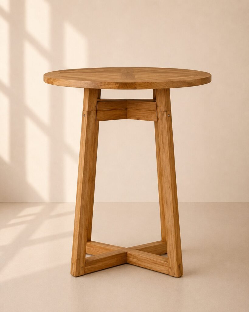 Roven Bar Table – Meja Bar Kayu Jati Minimalis