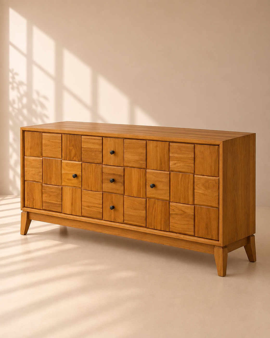 Buffet Kayu Jati Motif Panel Modern — foto 2